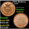 Image 1 : 1864 Bakery Civil War Token 1c Grades GEM Unc BN