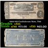 Image 1 : 1864 $10 Confederate Note, T68 Grades vf+