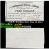 Image 1 : C.S.A. 4 Dollar Note Aug 19, 1862 Grades Choice AU/BU Slider