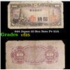 Image 1 : 944 Japan 10 Sen Note P# 53A Grades vf+