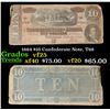 Image 1 : 1864 $10 Confederate Note, T68 Grades vf+