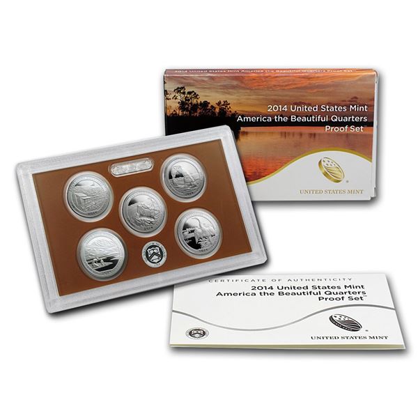 2014 United States Mint America the Beautiful Quarters Silver Proof Set