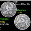 Image 1 : 1824 Capped Bust Half Dollar 50c Grades vf, very fine