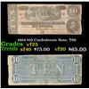 Image 1 : 1864 $10 Confederate Note, T68 Grades vf+