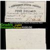 Image 1 : 1861 Confederate States $4 Interest Note Grades Select CU