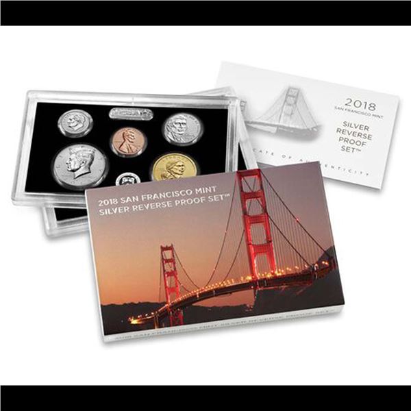 San Francisco Mint 2018 Silver Reverse Proof Set 10 Coins Inside