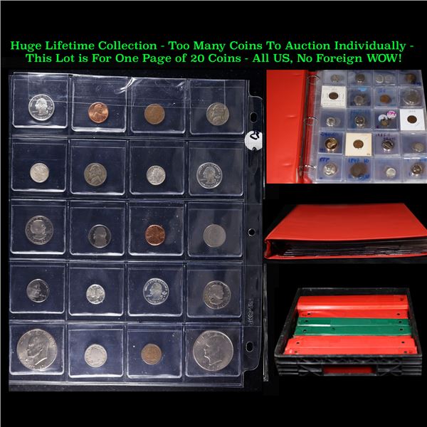 Huge Liifetime Collection - Too Many Coins To Auction Individually - This Lot is For One Page of 20 