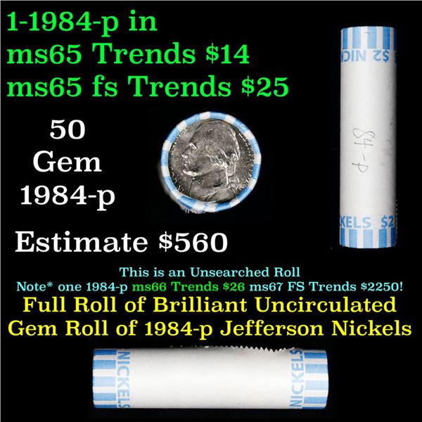 Shotgun Jefferson 5c roll, 1984-p 40 pcs Nickel Wrapper