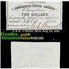 Image 1 : C.S.A. 2 Dollar Note Aug 19, 1861 Grades Choice AU/BU Slider