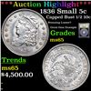 Image 1 : ***Auction Highlight*** 1836 Capped Bust Half Dime Small 5c 1/2 10c Graded GEM Unc By USCG (fc)