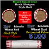 Image 1 : Mixed small cents 1c orig shotgun roll, Wheat Cent Ends, Bank Wrapper.
