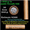 Image 1 : Shotgun Lincoln 1c roll, 1943-p Steel Cents, 50 pcs Bank Wrapper.