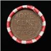 Image 3 : Mixed small cents 1c orig shotgun roll, 1919-p Lincoln Cent, Wheat Cent other end, Bank Wrapper.