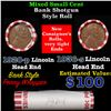 Image 1 : Mixed small cents 1c orig shotgun roll, 1920-p Lincoln Cent, 1936-s Lincoln Cent other end, Bank Wra
