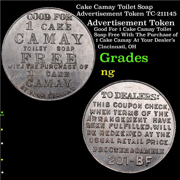 Cake Camay Toilet Soap Advertisement Token TC-211145 Grades