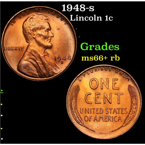 1948-s Lincoln Cent 1c Grades GEM++ RB