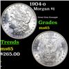 Image 1 : 1904-o Morgan Dollar $1 Grades GEM Unc