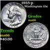 Image 1 : 1955-d Washington Quarter 25c Grades GEM+ Unc