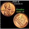 Image 1 : 1947-d Lincoln Cent 1c Grades Gem+ Unc RB