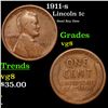 Image 1 : 1911-s Lincoln Cent 1c Grades vg, very good