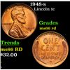Image 1 : 1948-s Lincoln Cent 1c Grades GEM+ Unc RD