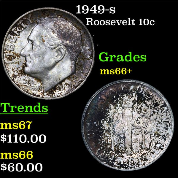 1949-s Roosevelt Dime 10c Grades GEM++ Unc