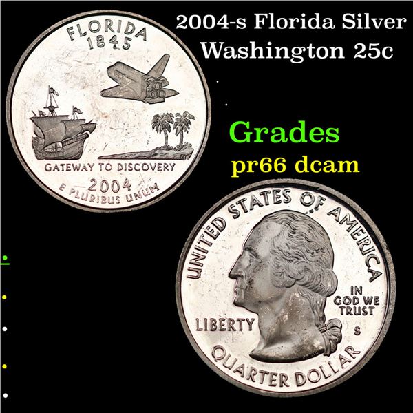 Proof 2004-s Silver Washington Quarter 25c Grades GEM+ Proof Deep Cameo