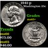 Image 1 : 1941-p Washington Quarter 25c Grades GEM+ Unc