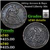 Image 1 : 1853-p Arrows & Rays Seated Half Dollar 50c Graded xf40 details By SEGS