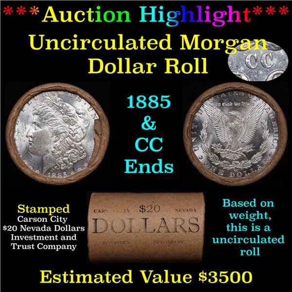***Auction Highlight*** 1885 & CC Uncirculated Morgan Dollar Shotgun Roll (fc)