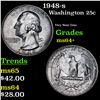 Image 1 : 1948-s Washington Quarter 25c Grades Choice+ Unc