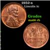 Image 1 : 1952-s Lincoln Cent 1c Grades GEM+ Unc RB