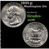 Image 1 : 1935-p Washington Quarter 25c Grades Choice AU/BU Slider