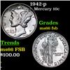Image 1 : 1942-p Mercury Dime 10c Grades GEM+ FSB