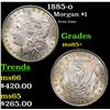 Image 1 : 1885-o Morgan Dollar $1 Grades GEM+ Unc