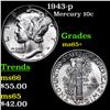 Image 1 : 1943-p Mercury Dime 10c Grades GEM+ Unc