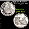 Image 1 : Proof 2004-s Silver Washington Quarter 25c Grades GEM Proof Deep Cameo
