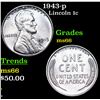 Image 1 : 1943-p Lincoln Cent 1c Grades GEM+ Unc