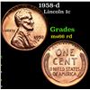 Image 1 : 1958-d Lincoln Cent 1c Grades GEM+ Unc RD