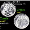 Image 1 : 1944-s Mercury Dime 10c Grades GEM++ Unc