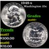 Image 1 : 1948-s Washington Quarter 25c Grades GEM++ Unc