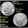 Image 1 : 1887-p Morgan Dollar $1 Grades GEM+ Unc