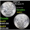 Image 1 : 1887-p Morgan Dollar $1 Grades Choice+ Unc