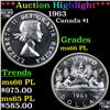 Image 1 : 1963 Canada Dollar $1 Graded ms66 PL BY SEGS