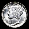 Image 2 : 1942-p Mercury Dime 10c Grades GEM++ Unc