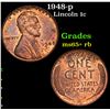 Image 1 : 1948-p Lincoln Cent 1c Grades Gem+ Unc RB