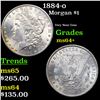Image 1 : 1884-o Morgan Dollar $1 Grades Choice+ Unc