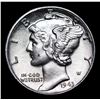 Image 2 : 1943-p Mercury Dime 10c Grades GEM Unc