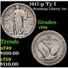 Image 1 : 1917-p Ty I Standing Liberty Quarter 25c Grades vf++