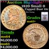 Image 1 : ***Auction Highlight*** 1820 Small 0 Capped Bust Dime 10c Graded ms63+ BY SEGS (fc)
